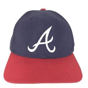 Vtg Atlanta Braves Hat A Logo Snap Back MLB Baseball Adjustable Golf Beach Cap